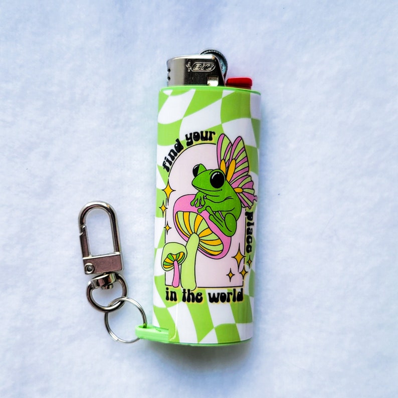 Find Your Place - Keychain Lighter Sleeve - For Standard BIC Lighter - Lighter NOT Included - Lighter Case - Cute Accessories! 