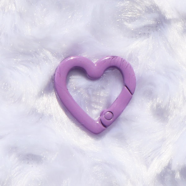 Lilac  Heart Carabineer - Mini Carabiner - 21mm x 25mm