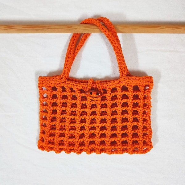 Mini net bag crochet pattern, crochet bag, net bag, tote bag, cellphone bag, summer bag, pdf