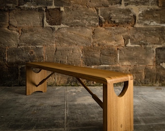 Modern Wood Bench, Rustic Wood Bench, Oak Bench, Wood Table Bench, Wood Kitchen Bench, Wood Dining Bench, MCM Bench, Sustainable Furniture