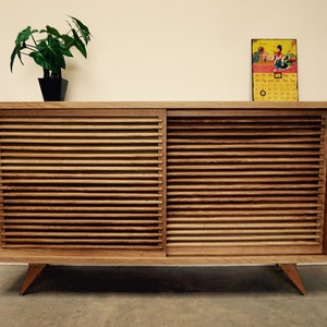 Sliding Door Cabinet, Modern Sideboard, Wood TV Table, Solid Wood Console, Minimalist Sideboard, Living Room Storage Cabinet, MCM Buffet