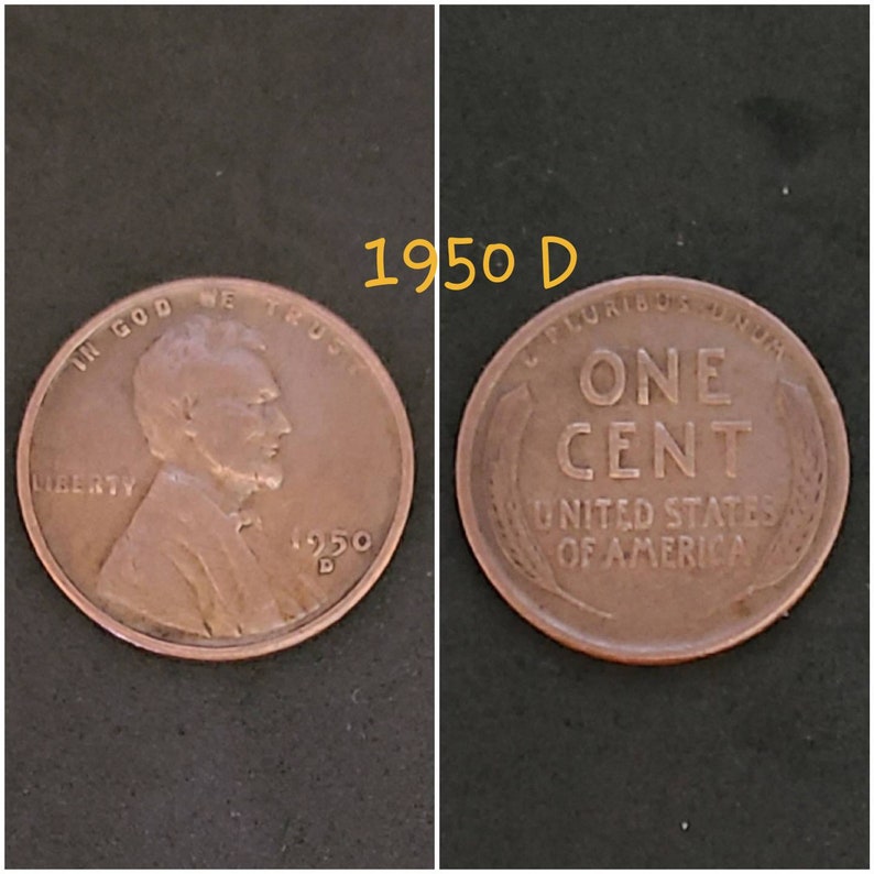 1950 D Wheat Penny Lincoln Penny Rare Pennies Vintage Pennies Etsy 1950-d-wheat-penny-lincoln-penny-rare-pennies-vintage-pennies-etsy