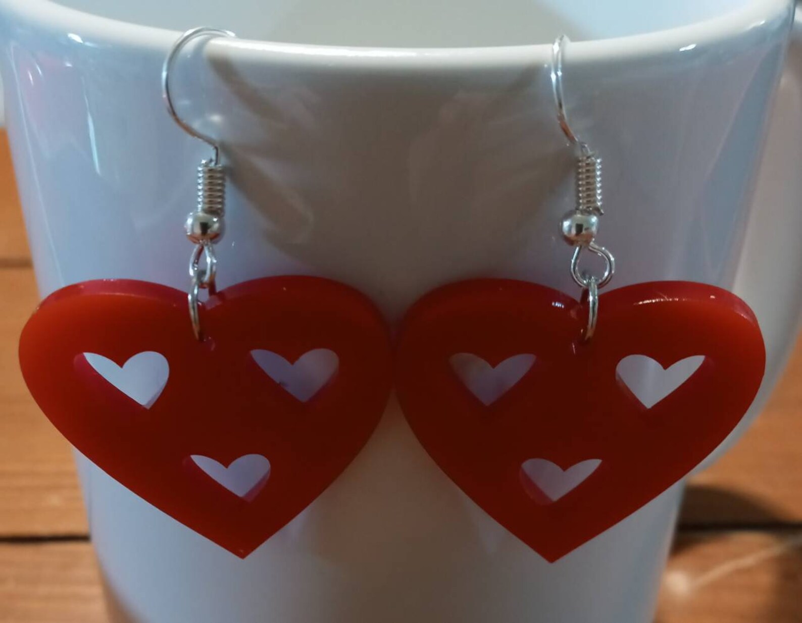3 Heart Lasered Acrylic Heart Earrings Etsy