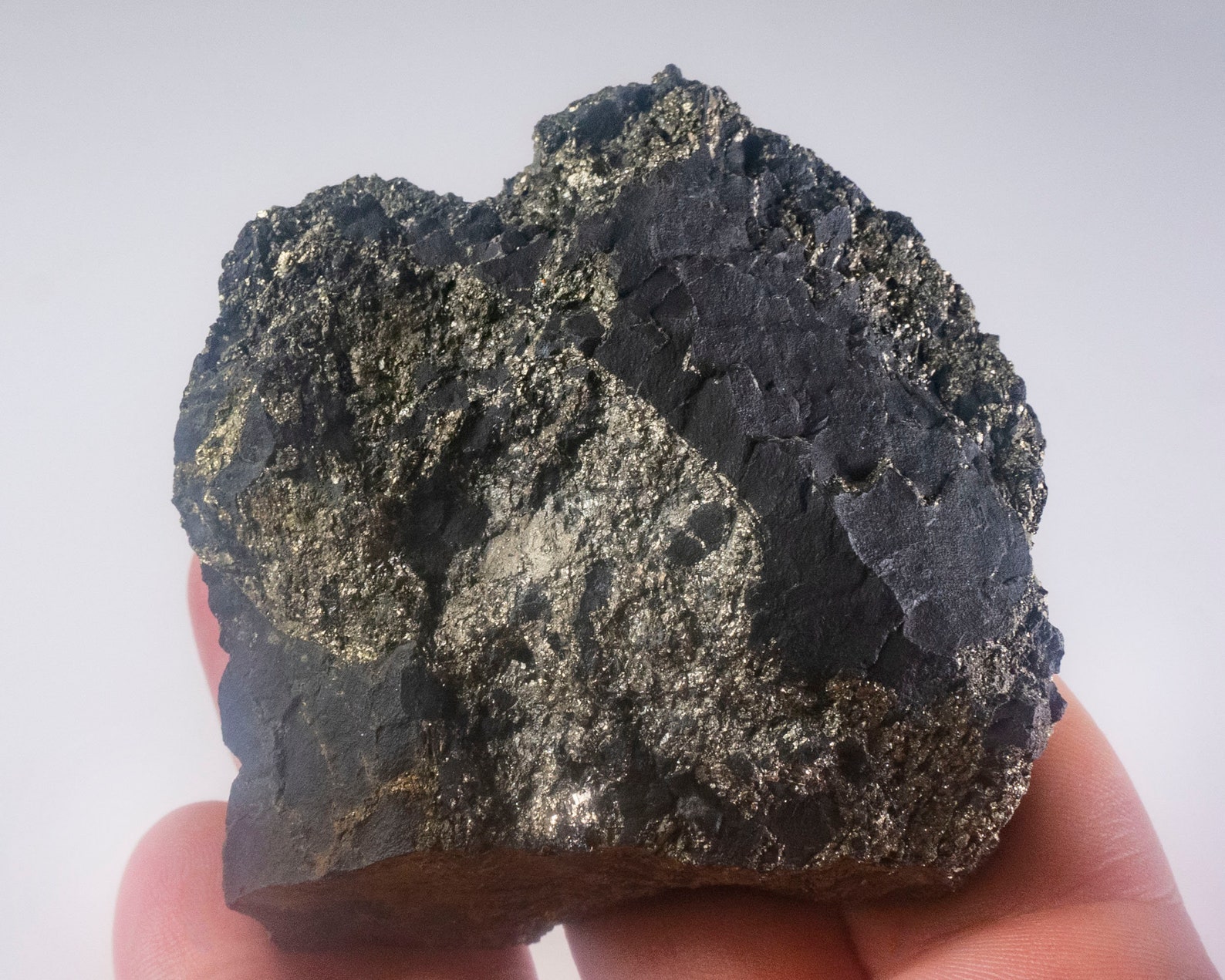 Natural raw shungite with pyrite crystals / natural shungite Etsy