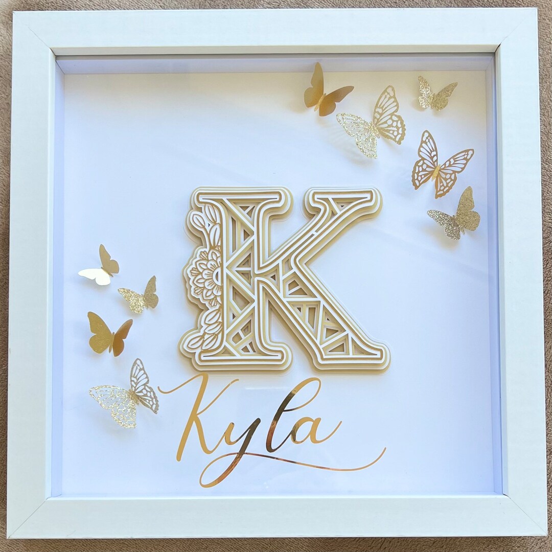 Personalised Shadow Box Name Frame Etsy
