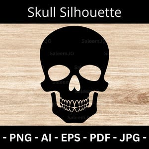 Skull SVG Silhouette: Gothic Halloween Cut File (Digital Download) Commercial Use