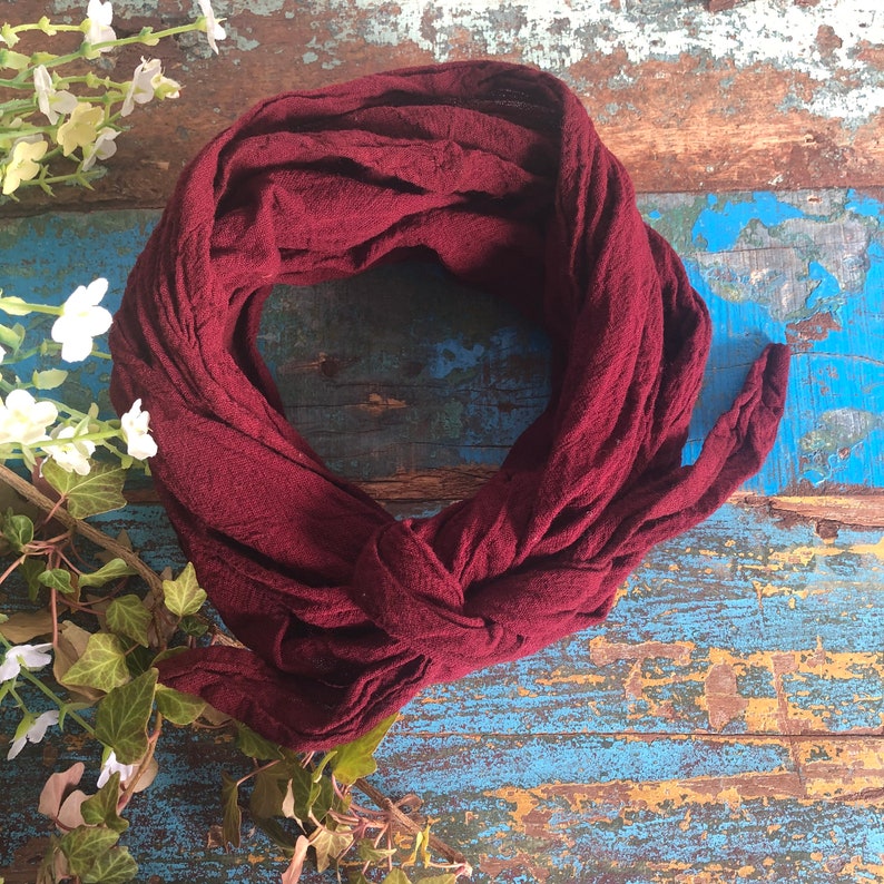 Scarf in many colors, for young and old to knot, cotton crepe, similar to muslin, 100% organic cotton image 7