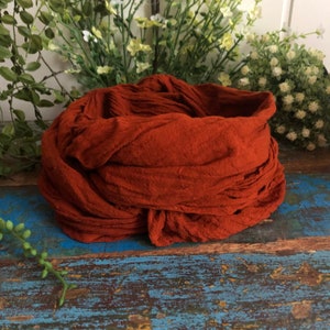 Large SCARF in many colors, part 2, triangular scarf 1.9 meters, cotton crepe, similar to muslin, 100% organic cotton image 8