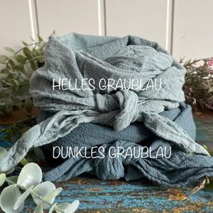 Neck scarf in many colors, shades of blue, shades of green, for young and old, cotton crepe, similar to muslin, 100% organic cotton, headscarf, headband image 1