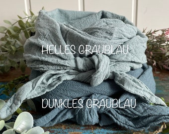Halstuch in vielen Farben, Blautöne, Grüntöne, für Groß und Klein , Baumwollcrepp, ähnlich Musselin, 100% Biobaumwolle, Kopftuch, Stirnband