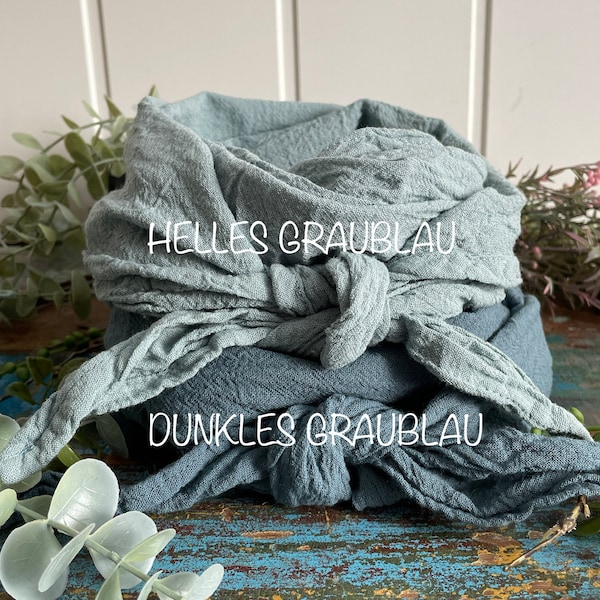 Neck scarf in many colors, shades of blue, shades of green, for young and old, cotton crepe, similar to muslin, 100% organic cotton, headscarf, headband