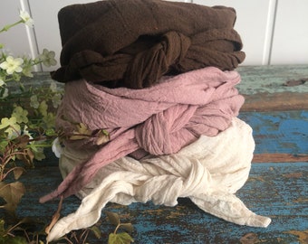 Halstuch in vielen Farben, für Groß und Klein zum Knoten, Baumwollcrepp, ähnlich Musselin, 100% Biobaumwolle