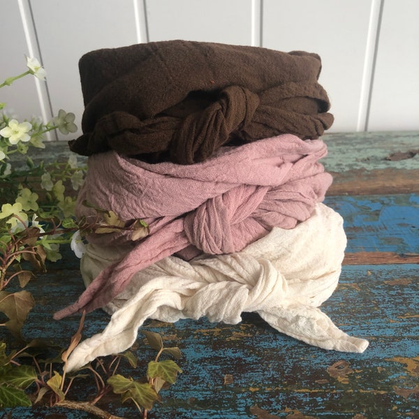 Scarf in many colors, for young and old to knot, cotton crepe, similar to muslin, 100% organic cotton