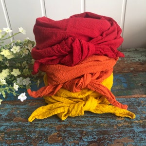 Scarf in many colors, for young and old to knot, cotton crepe, similar to muslin, 100% organic cotton