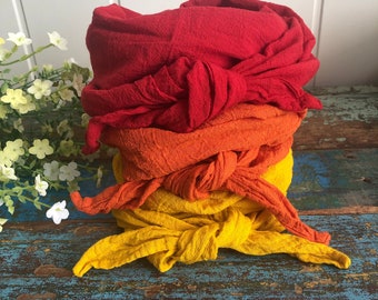 Scarf in many colors, for young and old to knot, cotton crepe, similar to muslin, 100% organic cotton