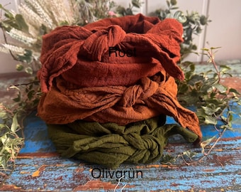 Halstuch in vielen Farben, für Groß und Klein zum Knoten, Baumwollcrepp, ähnlich Musselin, 100% Biobaumwolle