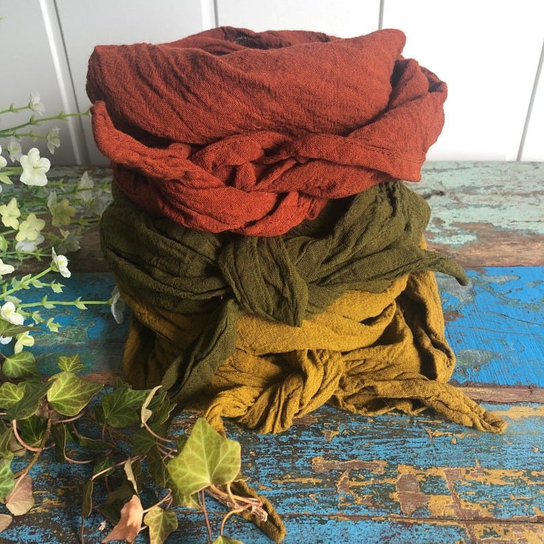 Halstuch in vielen Farben, für Groß und Klein zum Knoten, Baumwollcrepp, ähnlich Musselin, 100% Biobaumwolle Bild 6