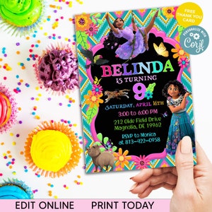 Printable Encanto Birthday Invitation, Encanto Birthday Girl Party, Mirabel, Isabela Party Invitation, Digital File Jpg , Mirabel Invitation