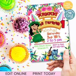 Printable Lilo and Stitch Party  Invitation, Lilo and Stitch  Invitation, Lilo and Stitch Birthday Party , Party Supplies Party Printables