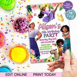 Printable Encanto Birthday Invitation, Encanto Birthday Girl Party, Mirabel, Isabela Party Invitation, Digital File Jpg , Mirabel Invitation