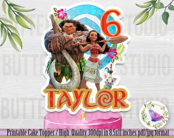 Moana Cake Topper Printable Etsy Moana Cake Topper Printable Etsy