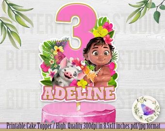 Baby Moana Cake Topper Etsy Baby Moana Cake Topper Etsy