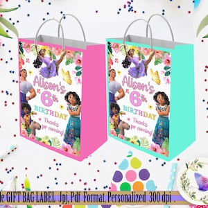 Encanto Gift Bag Label , Encanto  Birthday Party, Jpg , Mirabel Encanto Printable Gift Bag Label ,  Encanto Birthday Party  Favor Bag Label