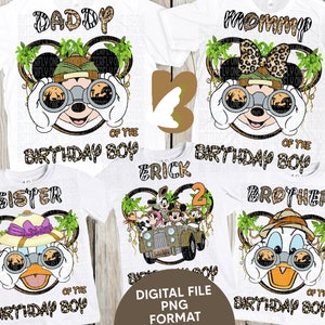 PNG Pack- Bundel Kids Safari Verjaardag Jongen- Verjaardag Meisje, Png Digitaal Bestand, Aanpasbaar, Familie Tshirt Png Ontwerpen, Safari Verjaardagsfeestje
