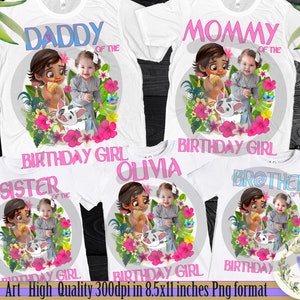 Png T Shirt Baby Moana Birthday Girl Png Digital File Iron Etsy