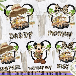 PNG  Pack- Bundle  Safari  Birthday Boy-Girl , Png Digital File, Customizable, Family Tshirt Png Designs ,Safari Birthday Party, Sublimation