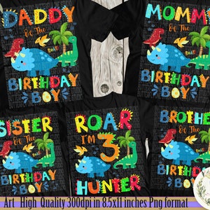 PNG Dinosaur Birthday Party Tshirt, Dinosaur Birthday Party, Personalizar, Transferencia de hierro PNG, Archivo digital, Sublimación de dinosaurios, Dtg Print
