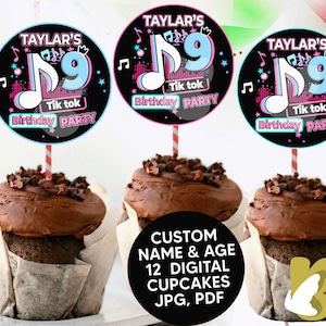Printable Musical Cupcake Toppers, Musical Custom Cupcake Topper, Customizable Cupcake Toppers,Party Decor, Musical Party , Digital File Jpg
