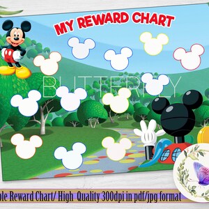 Printable Mickey Mouse Reward Chart Printable Mickey Potty | Etsy