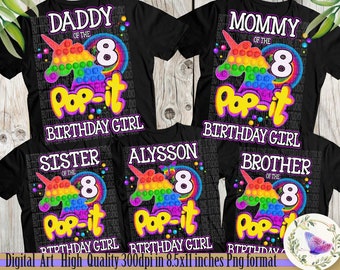 Png Pop it Fidget Toy Tshirt design, Png Digital File, Iron Transfer, Dtg prints, Pop it Toy Family Tshirt Design, Pop it Toy Birthday Party