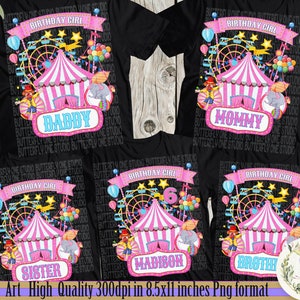 Png Circus Bundle  Birthday Girl , Girl Circus Birthday Party , PNG Tshirt design, Digital file, Carnival  Birthday, DTG print, Sublimation,