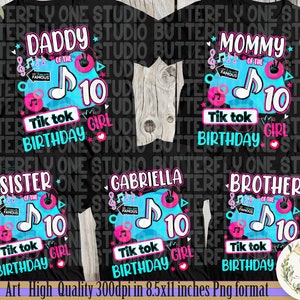 Trasferimento musicale del ferro della ragazza di compleanno musicale, file digitale Png, immagini della maglietta della festa di compleanno musicale, stampe Dtg, abbigliamento personalizzato, compleanno