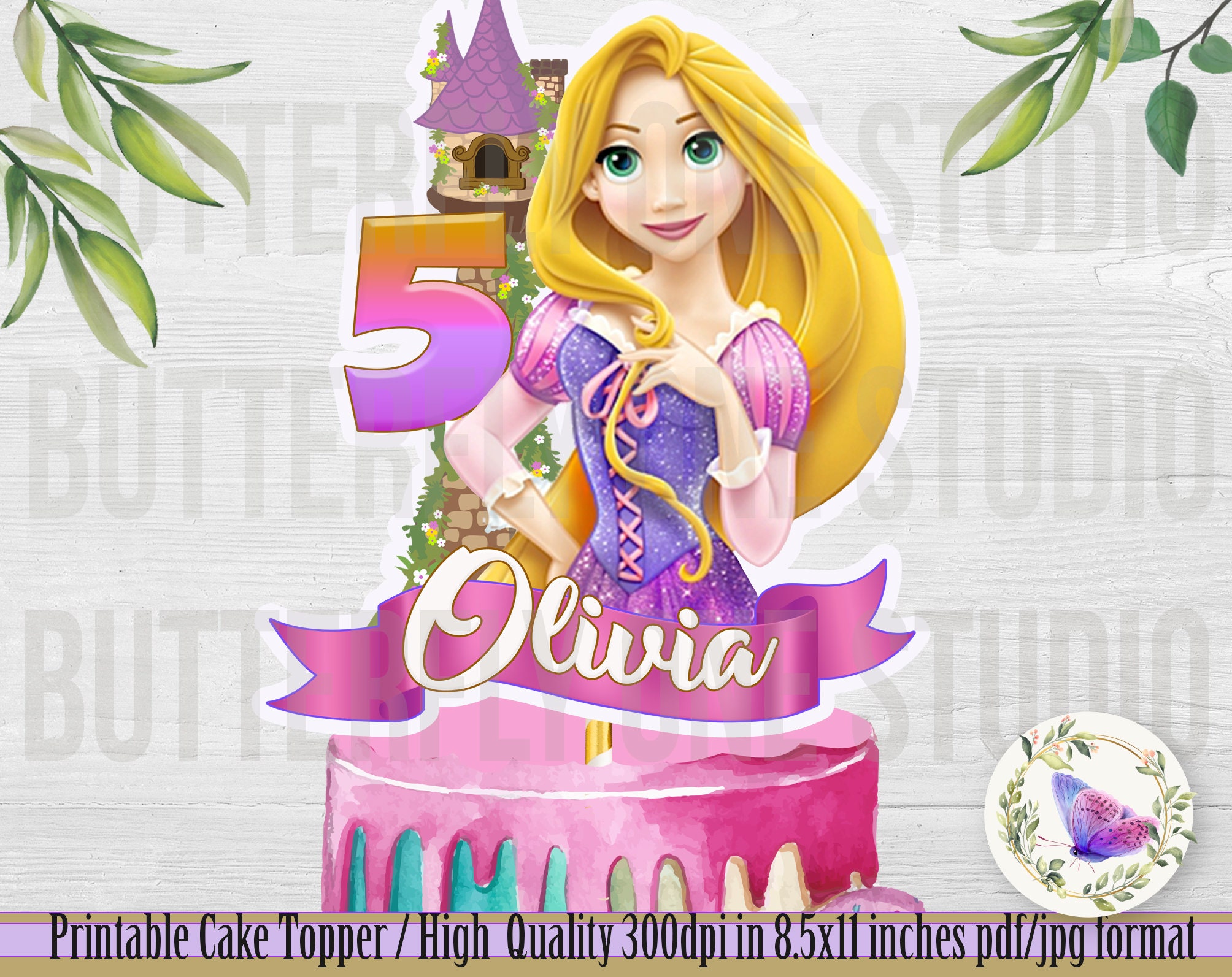 Tangled Printable Cake Topper