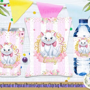 Printable Marie Aristocats Chip Bag Birthday Girl, Digital File.Chip Bag,Party Decor,  Marie Party Theme , Digital Chip Bag, Printable Decor