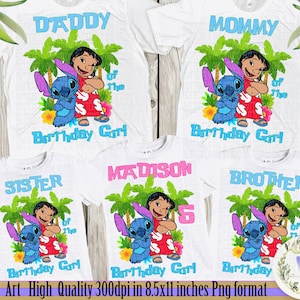 PNG  Lilo and Stitch Tshirt Birthday Girl PNG, Digital File Lilo and Stitch Birthday Girl Family Designs, Birthday Girl Personalized
