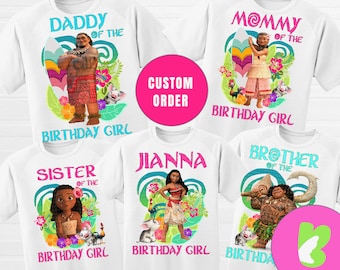 PNG  Moana Birthday Girl Png  Digital File , Iron Transfer Moana Mommy ,Daddy ,Sister, Birthday Girl Personalized, Digital Files, Customized