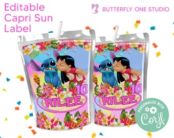 Buy Lilo Stitch Party Templates, Lilo & Stitch Birthday Decor, Party  Favors, Goodie Bag Labels, Fruit Snacks, Cupcake Toppers, Pringles Label  Online in India 