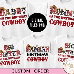 Festa di compleanno cowboy PNG, Design Png, Festa di compleanno cowboy, Personalizza, Trasferimento ferro Png, File digitale, Festa cowboy, Sublimazione, Stampa Dtg