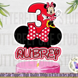 printable minnie mouse cake topper minnie cake topper minnie etsy canada