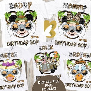 PNG  Pack- Bundle  Safari  Birthday Boy-Girl , Png Digital File, Customizable, Family Tshirt  Png Designs ,Safari Theme Birthday Party, Png