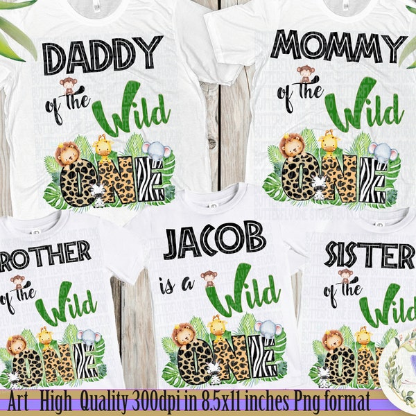 PNG Wild One Birthday T-shirt Digital File,  Birthday Boy , Png Digital File, Wild One Birthday Party, Family Tshirt Designs, Wild One Party