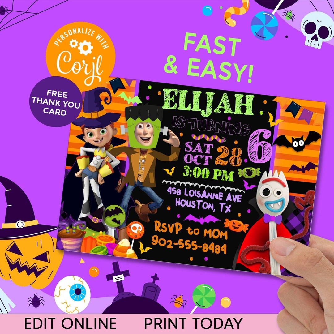 Toy Story Halloween Invitation Halloween Invitation Instant Etsy