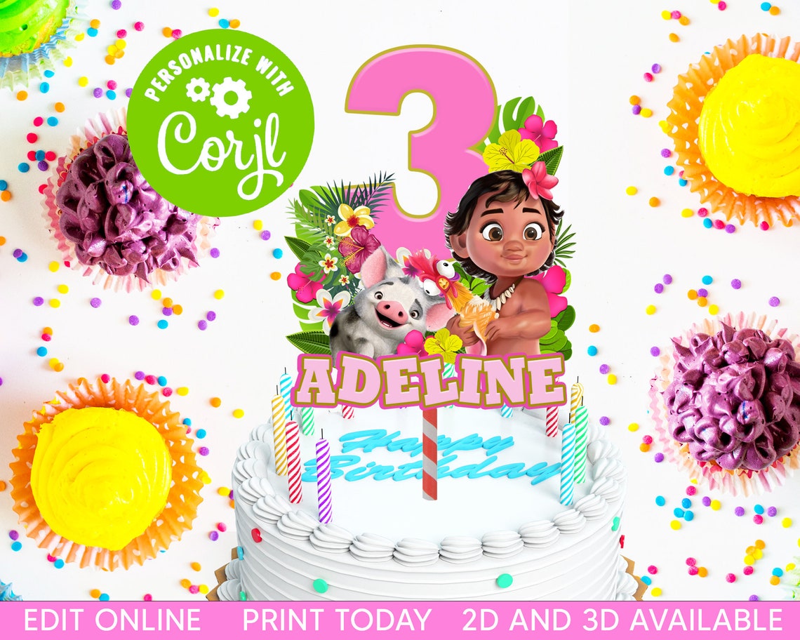 Printable Baby Moana Cake Topper Baby Moana Cake Topper Baby - Etsy