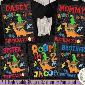 PNG Dinosaurier Geburtstag Party Tshirt , Dinosaurier Geburtstag Party, Personalisiert , Png Eisen Transfer, Digitale Datei, Dinosaurier Sublimation, Dtg Print
