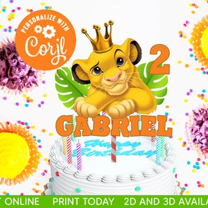 Printable Lion King Cake Topper,  Cake Topper for Kids Safari Party Lion King DIY Cake Topper JPG, PDF File ,Printable Lion King Cake Topper