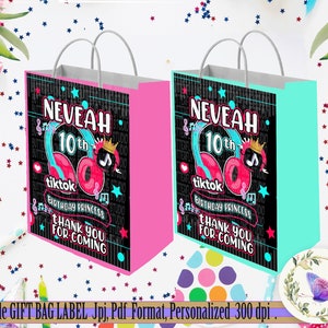 Musical Gift bag Labels, Printable Favor Labels for Gift Bag,Musical Gift Favor Bag Personalized Labels, Gift Bag Labels Musical Theme Party